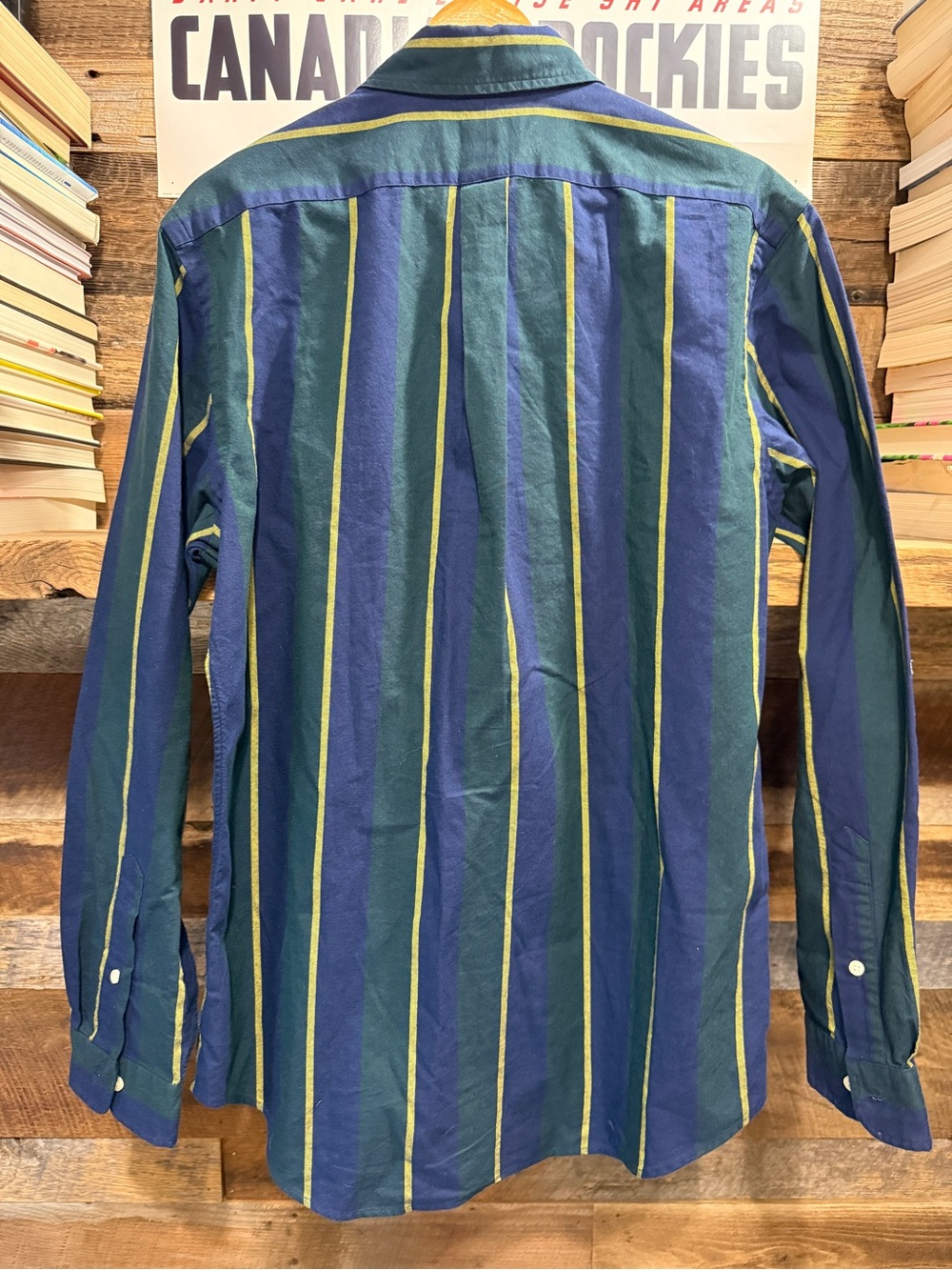 Ralph Lauren Navy, Green & Yellow Striped Button-Down Shirt - Picture 4 of 4